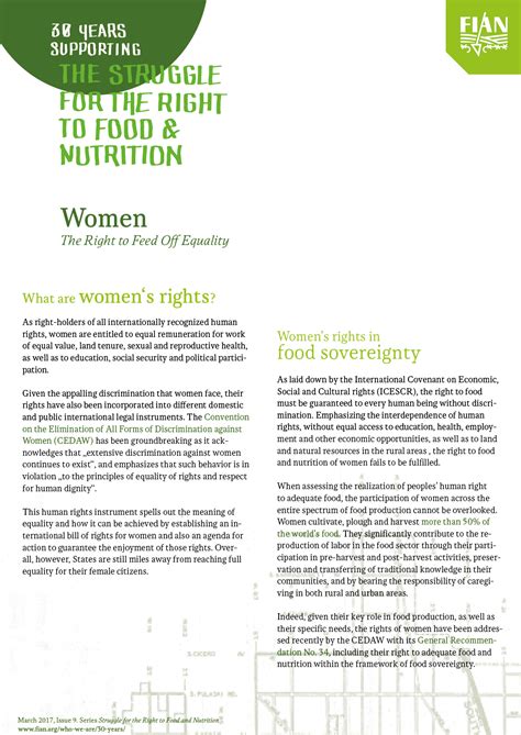Fian International The Right To Feed Off Equality