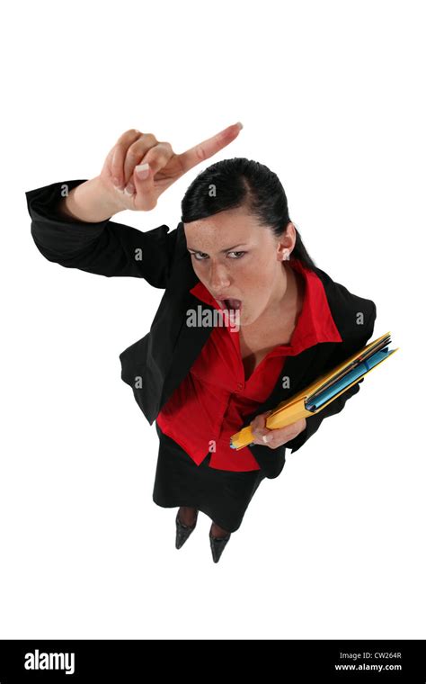 Angry Businesswoman Shouting Stock Photo Alamy