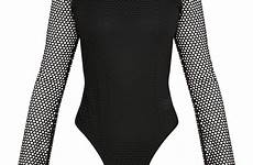 fishnet bodysuit sleeve long