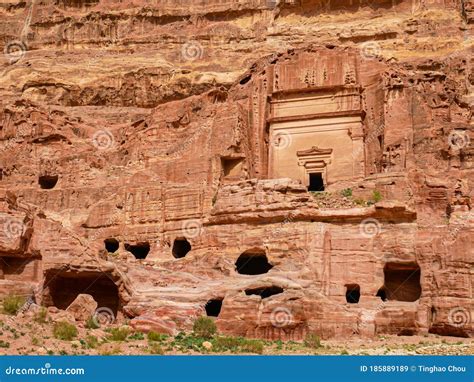 A Magnificent Heritage Site The Palace Tomb Petra Jordan Stock