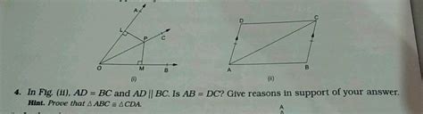 in the given figure ab cd and ad bc prove that bac acd