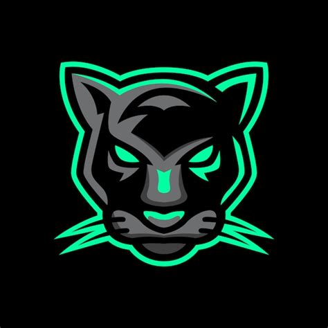 Panther Puma Hoofd Mascotte Esport Logo Ontwerp Premium Vector