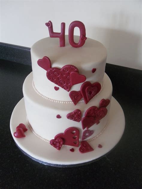 Jun 24, 2021 · a wedding anniversary is a special event. Cascading Hearts Cake 40th Ruby Wedding Anniversary ...