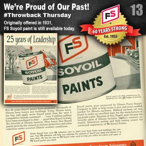 Did You Know Fs Soyoil Paint Was First Offered In 1931 ‪our Thirteenth