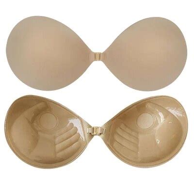 Women Self Adhesive Strapless Bandage Blackless Solid Bra Stick Gel Silicone Push Up Finger