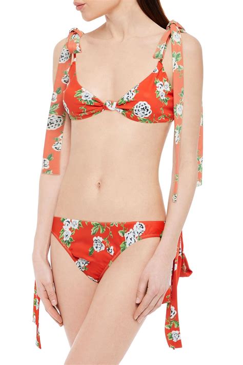 CAROLINE CONSTAS Clem Floral Print Triangle Bikini Top THE OUTNET