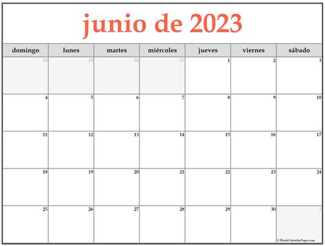 Calendario Junio 2023 Para Imprimir En  Y Pdf Gratis