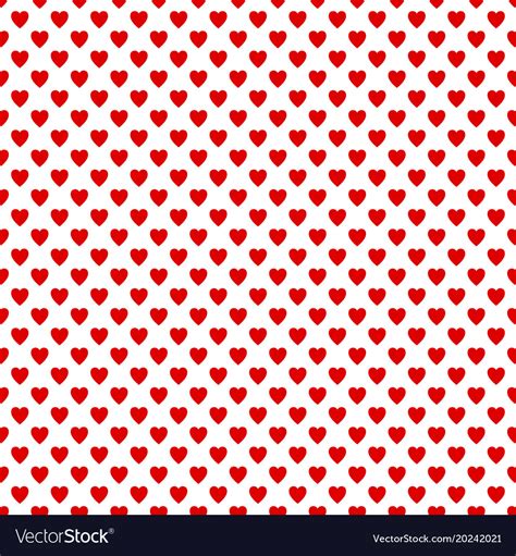 Seamless Red Heart Pattern Background Love Vector Image