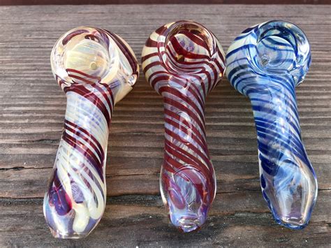 5 Piece Of 3 Handmade Tobacco Glass Pipe Tobacco Glass Pipes Etsy