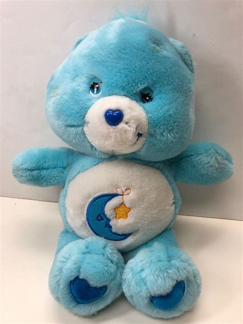 12 Care Bear Collection 2002 Blue Bedtime Bear With Moon On Tummy No