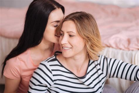 Two Close Friends Sharing Secrets Stock Image Image Of Bedroom