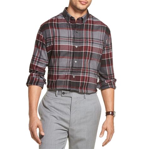Van Heusen Mens Long Sleeve Flex Plaid Button Down Shirt Bobs Stores