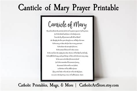 Canticle Of Mary Prayer Magnificat Song Of Mary Catholic Etsy In 2021