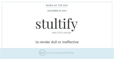 Word Of The Day Stultify