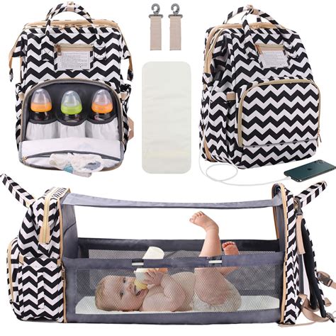 Diaper Bag Backpack With Changing Station Portable Baby Bag Foldable