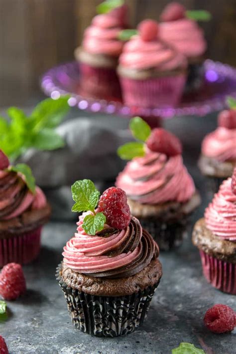 Dark Chocolate Raspberry Cupcakes