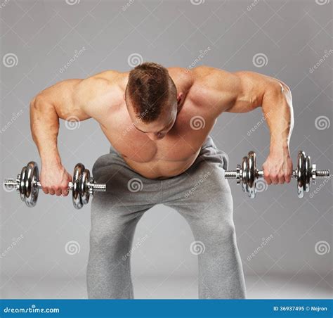Handsome Young Muscular Man Stock Image Image Of Biceps Fitness