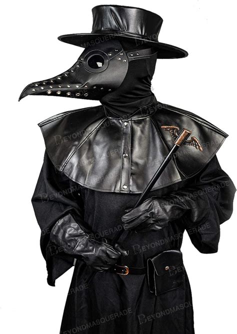 Plague Doctor Mask Costume Steampunk Hat Robe Cape Belt