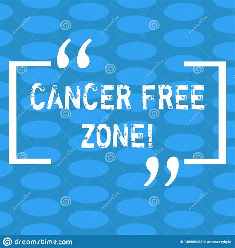 Handwriting Text Cancer Free Zone Concept Meaning Club For Educating