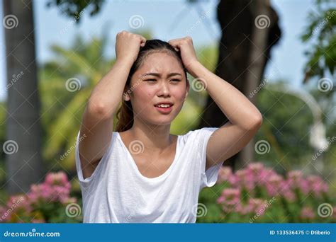 beautiful filipina female under stress stock image image of emotion looking 133536475