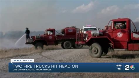2 Fire Trucks Crash Head On 1 Driver Ejected From Vehicle Youtube