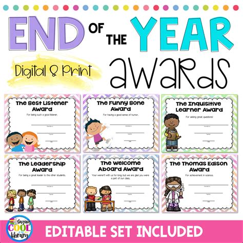 End Of The Year Classroom Awards Editable