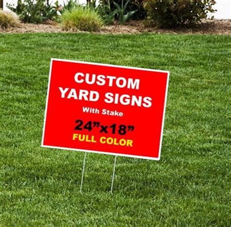 Custom Yard Sign 24x18 Single Sided With Stake Etsy