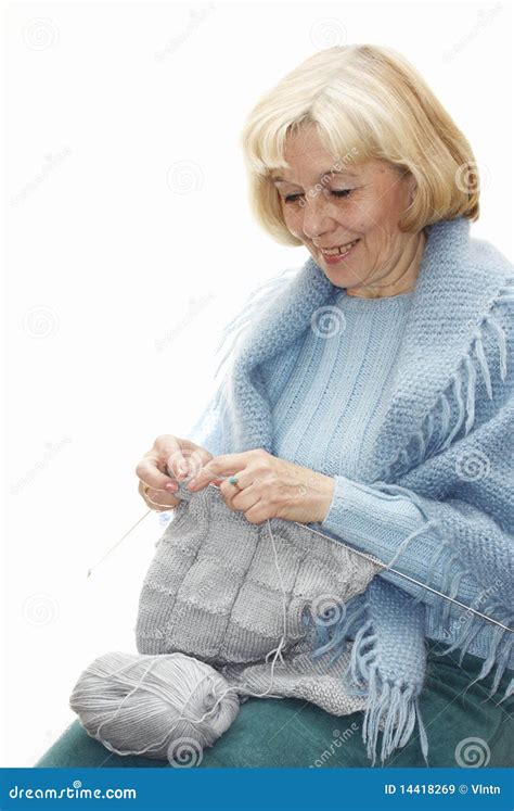 Woman Knitting Stock Image Image Of Color Lady Caucasian 14418269