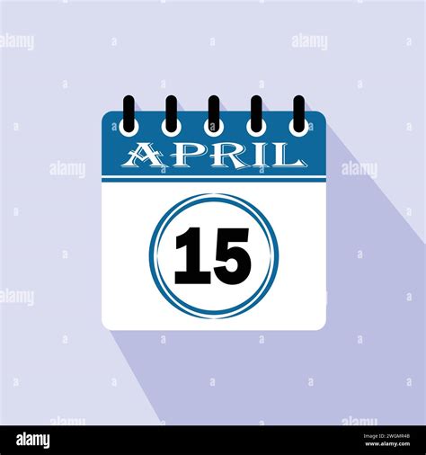 Icon Calendar Day 15 April 15th Days Of The Month Vector
