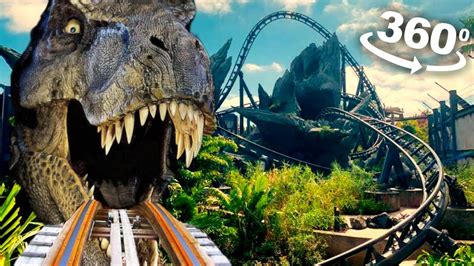 T Rex Chase 360 Roller Coaster Vr In Dinosaur Jurassic World Uptimevr