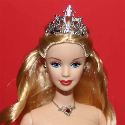Barbie Doll Nude Blonde Hair Blue Eyes Tnt Click Knees Necklace New
