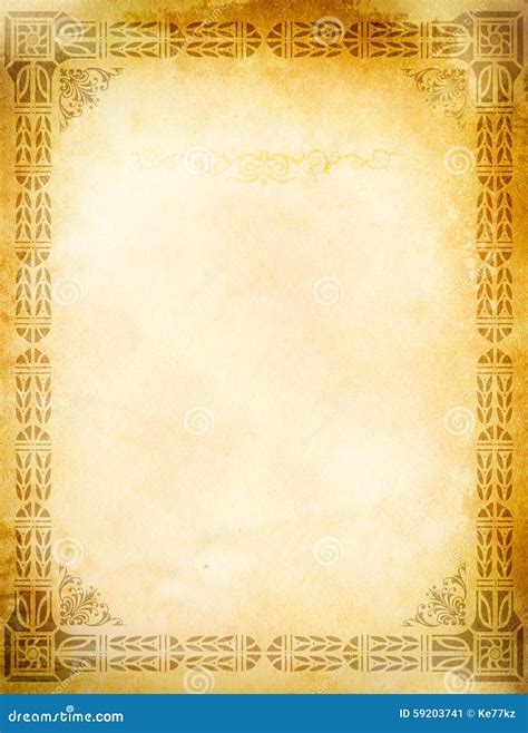 Old Grunge Paper With Old Fashioned Border Stock Image Image Of