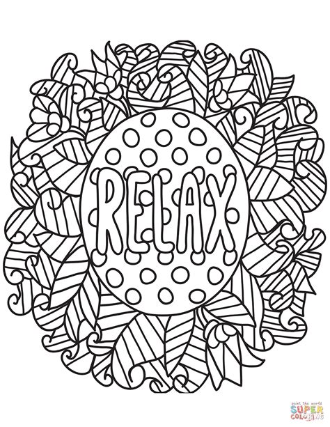 Have fun and enjoy the relaxing creative time you get with coloring. Relax coloring page | Free Printable Coloring Pages