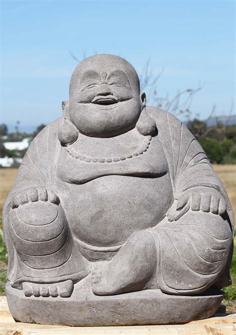 Sold Stone Fat And Happy Garden Buddha Statue 26 105ls88 Hindu Gods