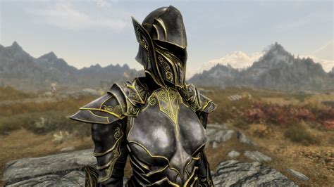 Black And Gold Ebony Armor Retexture At Skyrim Special Edition Nexus