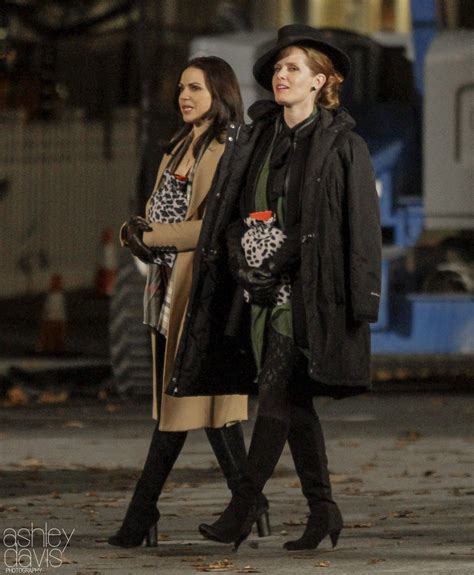 Lana Parrilla And Rebecca Mader Once Upon A Time Set Once Up A