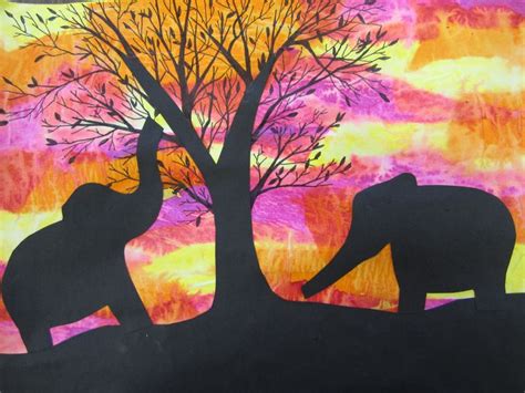 Tropical sunset painting | kids out and about albany. 31 best Tissue paper projects images on Pinterest | Elementary art, Tissue paper and Tissue ...