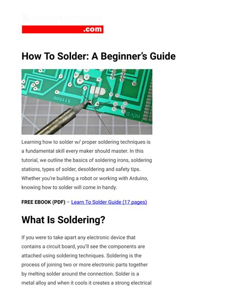 Solution How To Solder A Complete Beginners Guide Makerspaces Com Studypool