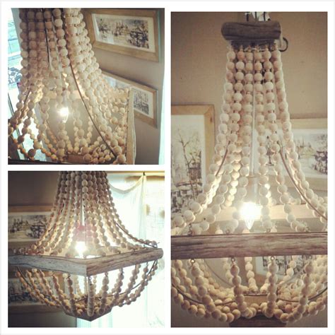 Chandelier With Wood Beads Wood Beads Chandelier Ceiling Lights