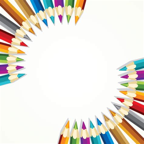 Different Colored Pencil Vector Set Vectors Graphic Art Designs In