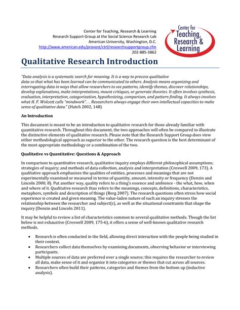 Qualitative Research Introduction Templates At