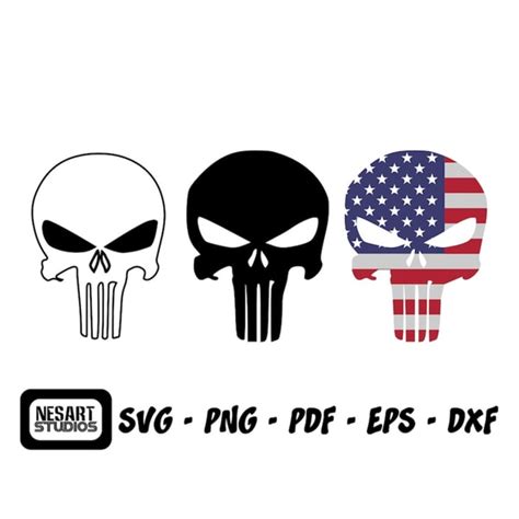 American Punisher Flag Svg Punisher Svg Punisher Skull Svg Inspire