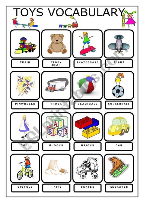 Toys Pictionary Esl Worksheet By Miss Del