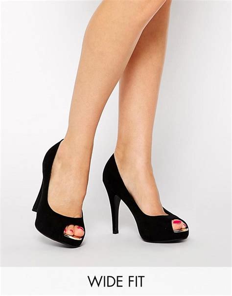 New Look Wide Fit Tate Peep Toe Heeled Shoes Asos