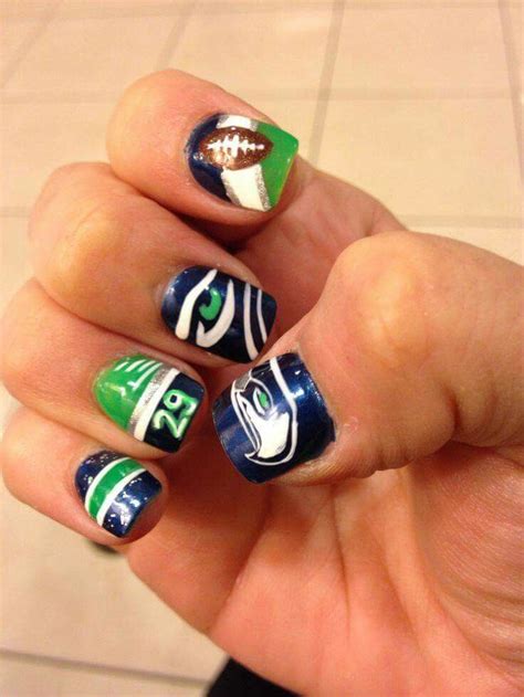 Seahawk Nails Seahawks Nails Design Sports Nails Seahawks Nails