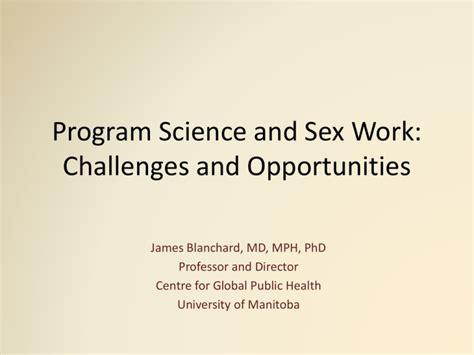 Program Science And Sex Work Challenges And Opportunities