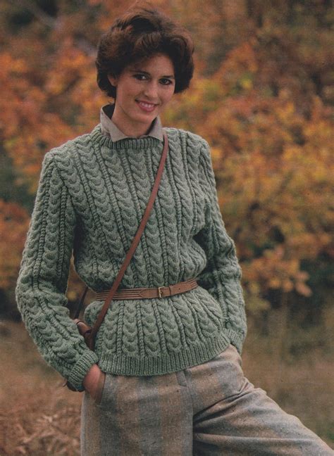 womens aran sweater knitting pattern pdf ladies 34 36 38 and etsy aran sweater jumper