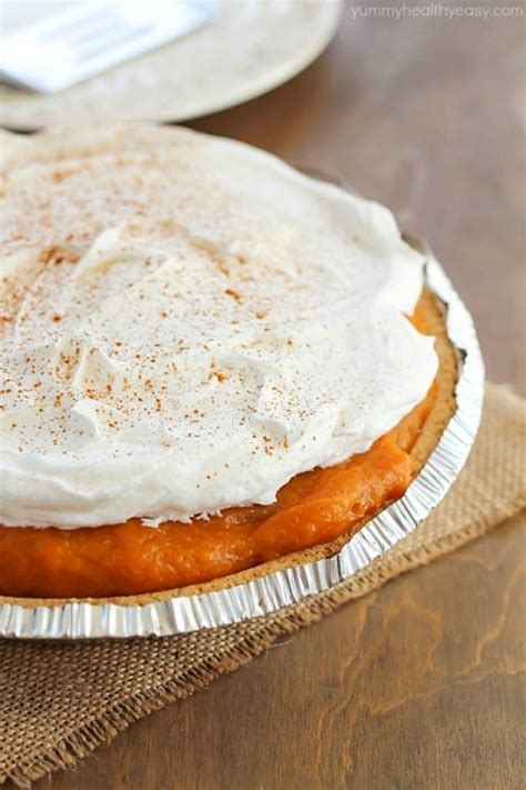 High protein, low calorie, and easy to make! No Bake Pumpkin Pie - the easiest pumpkin pie that ...