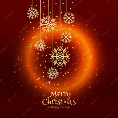 Free Vector Beautiful Merry Christmas Greeting Card Template
