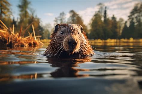 Premium Ai Image A Beaver Portrait Wildlife Photography